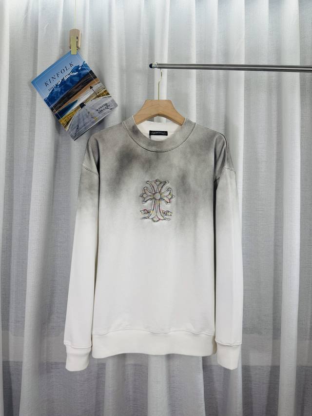 顶级版本，实拍无P，区别市场通货 克罗心2025洗水贴布刺绣秋冬新款原单专柜美式激光烧花3D立体彩绣情侣休闲卫衣 最高版本！定制面料430克牛肚毛圈面料！美式酸