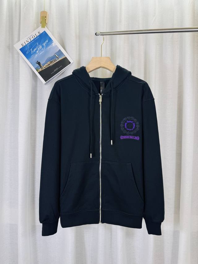 顶级版本，实拍无P，区别市场通货 克罗心2025洗水烧花贴布绣秋冬新款原单专柜美式贴皮3D立体贴布情侣休闲开衫卫衣 最高版本！定制面料480克牛肚毛圈面料！美式