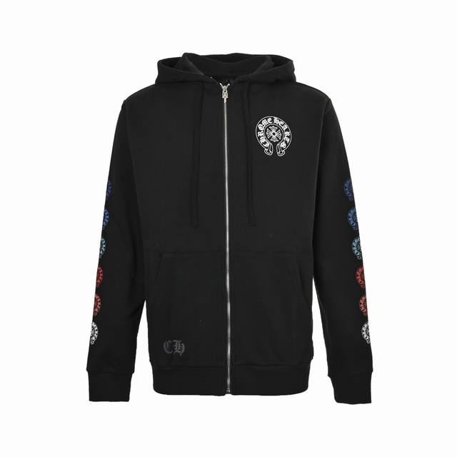 Chrome Hearts 克罗心 25Fw 彩虹串标拉链外套 高克重高密度高品质 毛料柔软细腻亲肤 触感软糯丝滑 保暖性亲肤性极佳 定织定染无色差 无论面料还