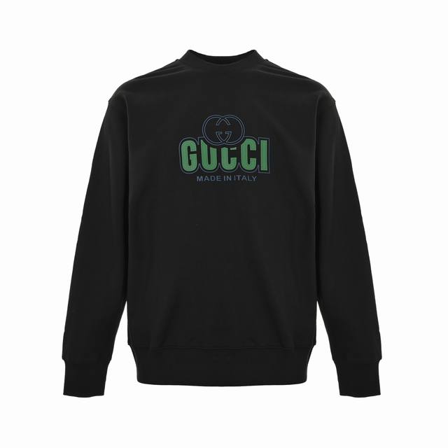 Gucci 古驰 25Fw 硅胶字母圆领卫衣 480G高级精梳棉面料 专柜领标 代购级白色厚板吊牌 原版吊粒 前后都是立体发泡印花 层次感很强 男女同款 情侣款