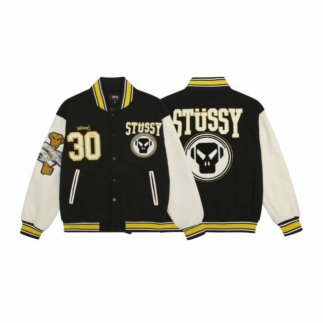 斯图西毛巾刺绣棒球服 Stussy X Metalheadz 斯图西30周年重磅联名款毛巾刺绣棒球服外套 斯图西从去年就已经开始预热的一件棒球夹克，整体的质感是