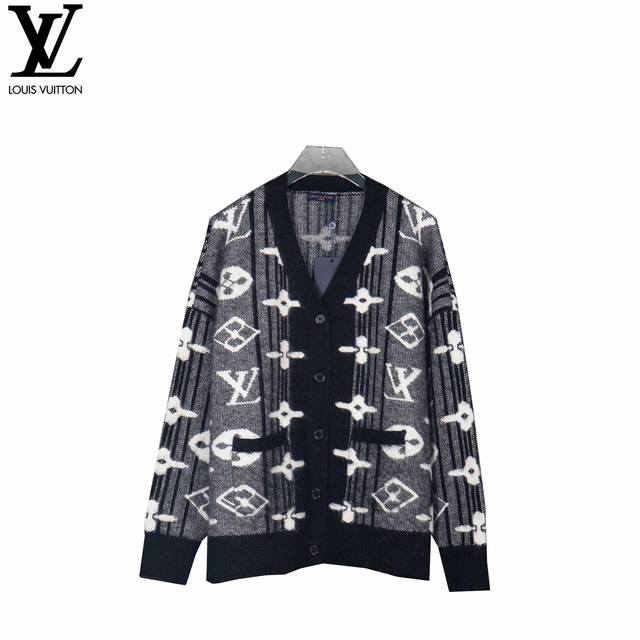 Louis Vuitton 路易威登 25Ss 马海毛针织提花开衫毛衣 独家定制优质马海毛+羊毛纱线编织 整件手感软糯舒适 上身透气且具备超强保暖性 马海毛经过