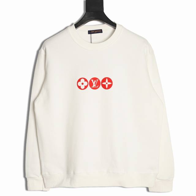 Louis Vuitton 路易威登 Lv 25Fw 硅胶三花圆领卫衣 480G高级精梳棉面料 专柜领标 代购级白色厚板吊牌 原版吊粒 前后都是立体发泡印花 层