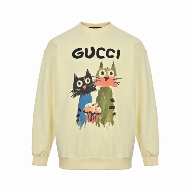 Gucci 古驰 25Fw 趣味卡通系列圆领卫衣 Size:S-Xl 颜色：杏色 穿着方式：圆领 面料：棉 男女同款