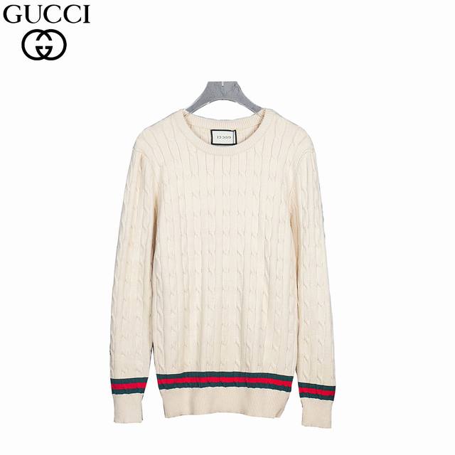 Gucci 古驰 25Ss 羊毛麻花圆领针织毛衣 整衣400克重磅 秒杀市场通货 毛料采用7针进口机编织制造 采用羊毛含量纱线 纱线定染 新一季主打的无论颜色，