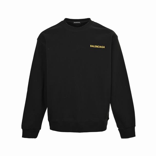 Balenciaga 巴黎世家 25Fw 小字母压胶圆领卫衣 480G高级精梳棉面料 专柜领标 代购级白色厚板吊牌 原版吊粒 前后都是立体发泡印花 层次感很强