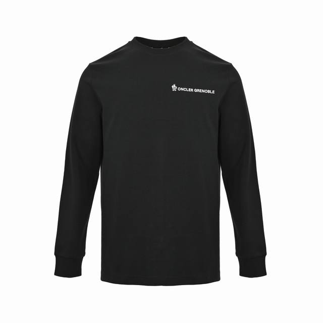 Moncler 蒙口 25Fw 简约胸口下摆字母压胶长袖T恤 胸前小Logo及下摆小字母数字压胶 定织定染 水洗柔滑长绒棉、克重310克、最新专柜款，打底衫长袖