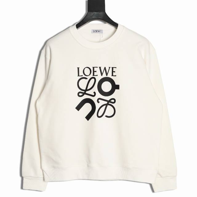 Loewe X On 罗意威 25Fw 昂跑大标圆领卫衣 480G高级精梳棉面料 专柜领标 代购级白色厚板吊牌 原版吊粒 前后都是立体发泡印花 层次感很强 男女