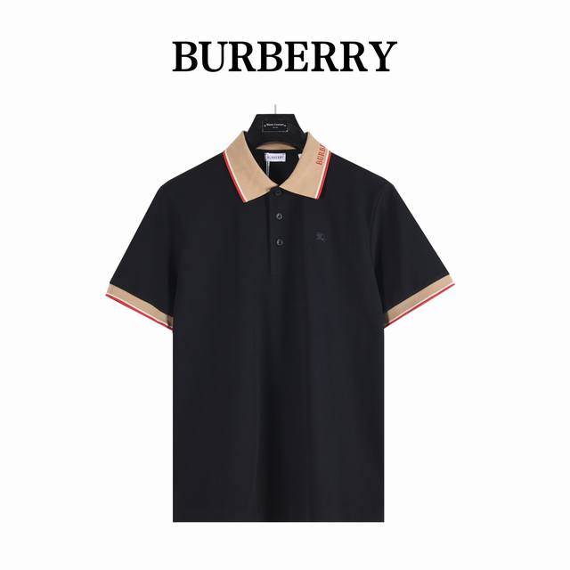Burberry 巴宝莉 25Ss领口织带字母短袖Polo衫 原版定制全棉朱地布料，螺纹染色原版一致。灵感来自经典字母系列。草写图案设计重新演绎经典的标志。胸前