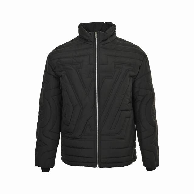 Louisvuitton 路易威登 25Fw 字母刺绣尼龙立领棉服夹克 男女同款经典老花图案缝线休闲宽松拉链棉服夹克外套！贸易公司渠道稀出，同步官网发售！1V经