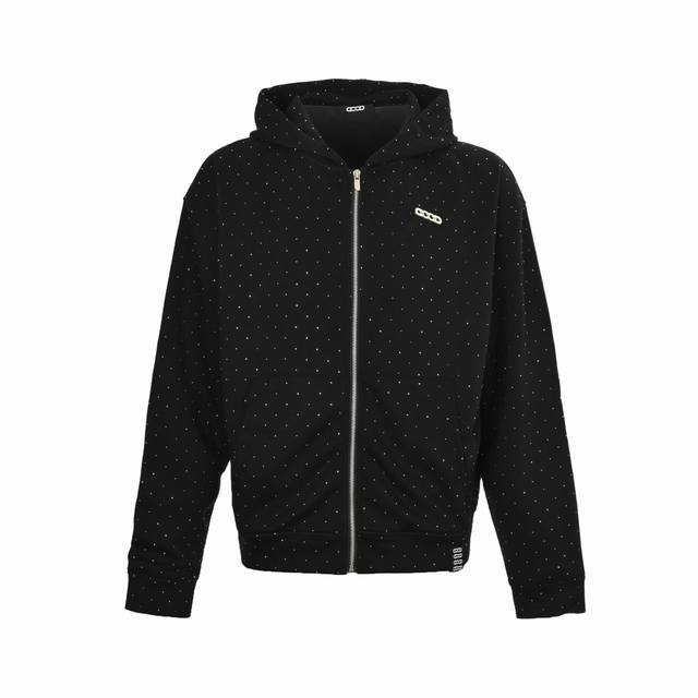 Goodbrand 25Fw 闪银星空烫钻拉链连帽卫衣 男女同款 官网细节一致 全套包装 三标齐全 防潮纸 区别市场通货 随意对比 面料采用复合420克外层超柔