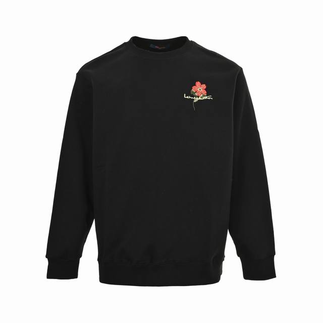 Louis Vuitton 路易威登 25Fw 向阳花卉刺绣圆领卫衣 面料采用400克重双股大毛圈面料，定制32支螺纹，成衣两遍水洗处理，面料舒适亲肤无异感，定
