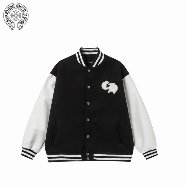 Chrome Hearts 克罗心 25Fw 贴布毛巾拼接棒球服 订购原版开模 历时一个月终于出货了，简直太爱了 上身真的超级帅。抖音某博主讲今年克罗心 新出的