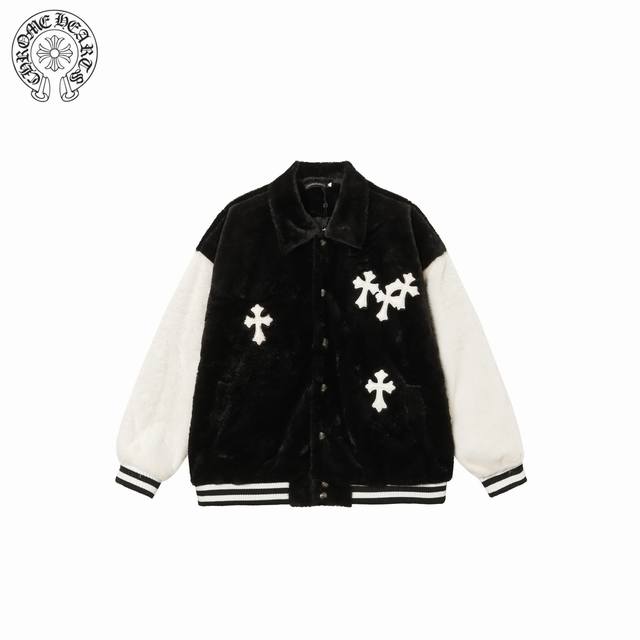 Chrome Hearts 克罗心25Fw免貂刺绣皮一字架外套 克罗心 秋冬新款兔貂刺绣皮十字架外套，1：1订制五金辅料，三标包装齐全 尺寸M-Xxl