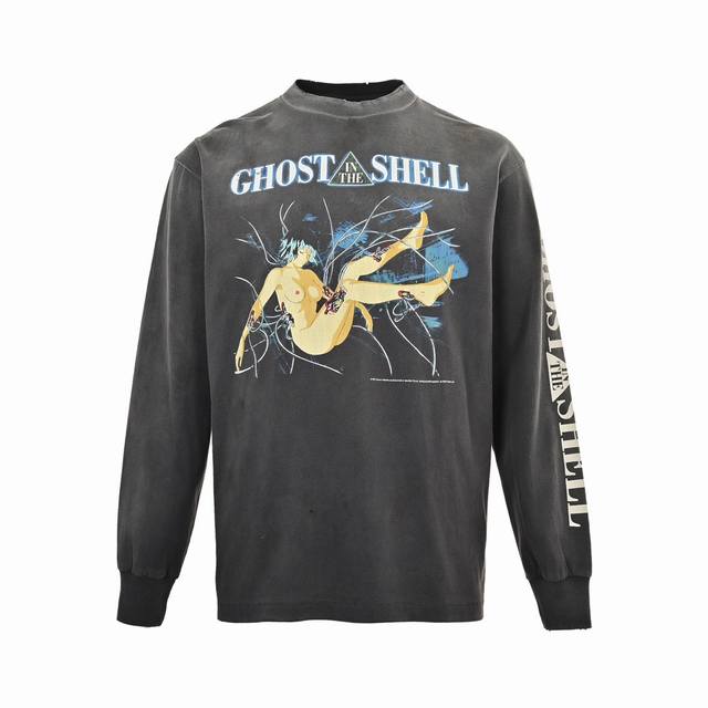 Saint Michael 24Fw 沉睡的素子印花长袖 整体面料选用260克100%纯棉16织双纱汗布面料 螺纹选用 G100%纯棉1*1弹力无根螺纹 面料经