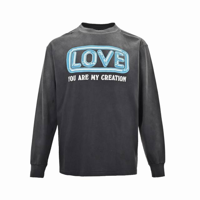 Saint Michael 24Fw 爱心千纸鹤印花长袖 整体面料选用260克100%纯棉16织双纱汗布面料 螺纹选用 G100%纯棉1*1弹力无根螺纹 面料经