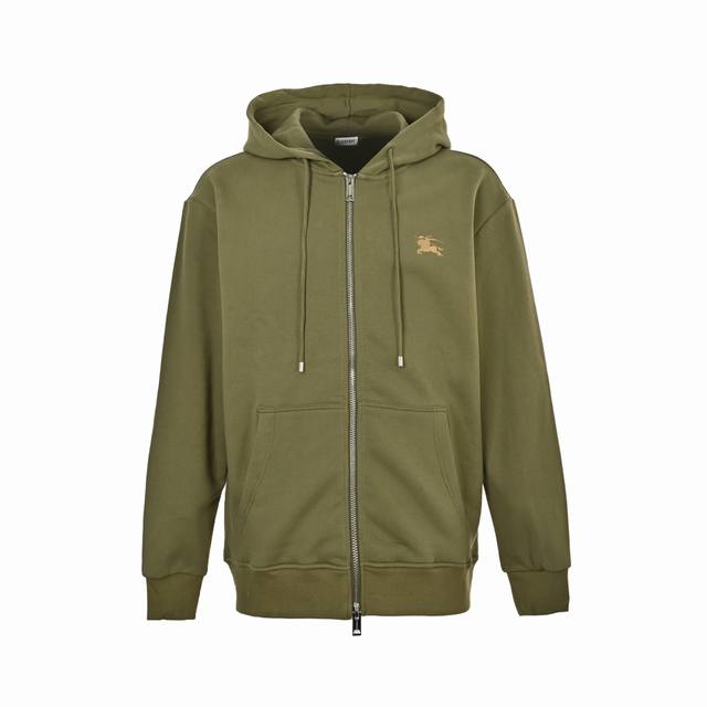 Burberry 巴宝莉 25Fw 圆圈战马刺绣拉链外套 *客供定制宽松版型 采用550克纯棉毛毛圈面料质感很好，柔软不易起皱，薄厚度适中，非常适合春天和浅秋，