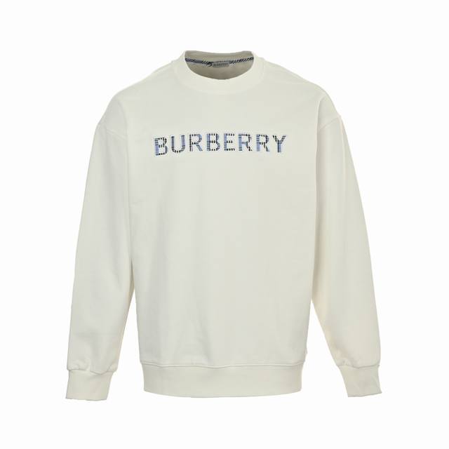 Burberry 巴宝莉 25Fw 蓝色格纹字母刺绣圆领卫衣 高端卫衣，极品原单！ 精简的时尚感,感受英式风格的独特气质.崇尚个性未来,青春,创意... 客供翻