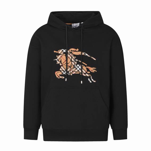 Burberry巴宝莉烧花帖布刺绣战连帽卫衣 *客供定制宽松版型 采用420克纯棉毛毛圈面料质感很好，柔软不易起皱，薄厚度适中，非常适合春天和浅秋，Os版型比较