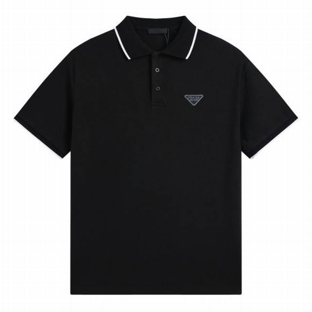 Prada 普拉达 25Ss 胸口三角标撞色刺绣Polo短袖 客供精仿棉打造珠地材质面料，质感柔软细腻爽滑，舒适透气凉爽， 且久穿久洗不褪色不变形。进口田岛机刺