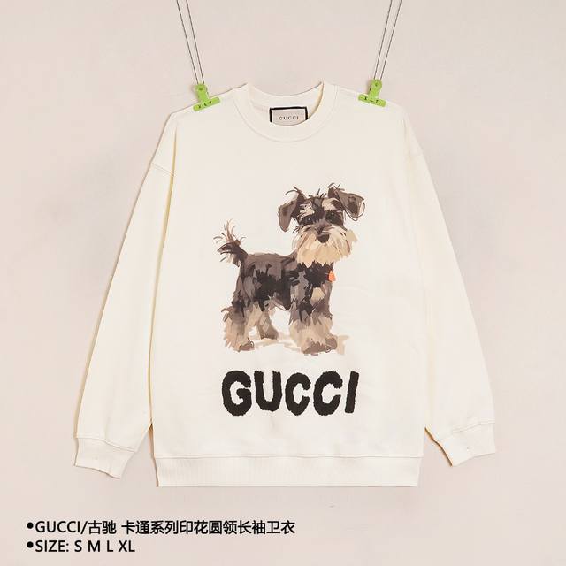 Gucci 古驰 卡通系列印花圆领长袖卫衣 Size: S M L Xl 颜色：杏色 穿着方式：圆领 面料：棉 男女同款 款式编号：Xlt 4560560542