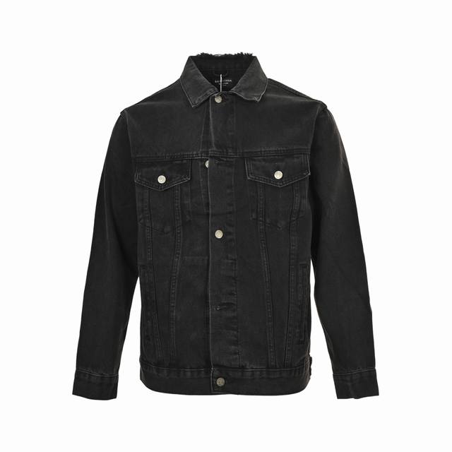 Balenciaga 巴黎世家 经典可乐徽标刺绣牛仔外套 早秋新款海浪刺绣海浪原版牛仔外套， 牛仔纽扣开模刻字Logo 洗水效果达到一比一效果，完美细节正确版本