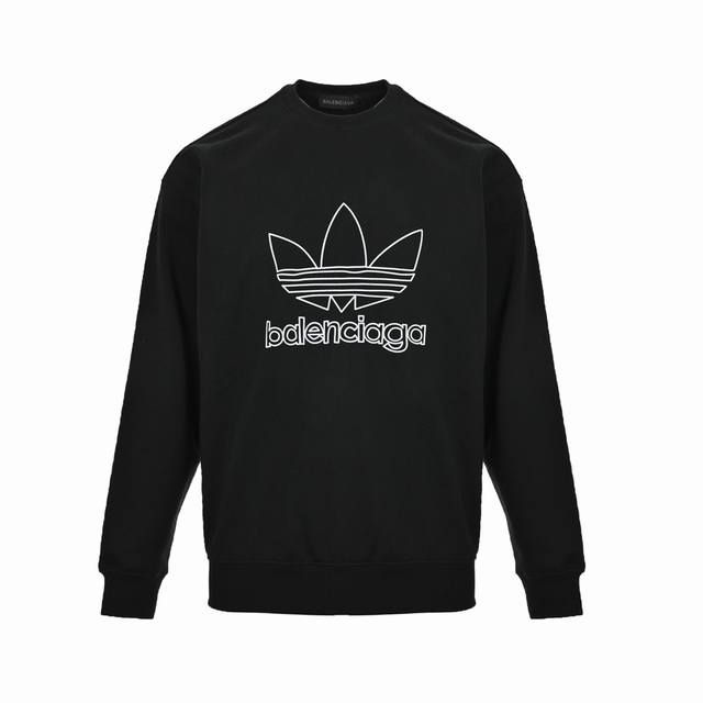 Balenciaga & Adidas 三叶草印花圆领卫衣 专柜同步，面料采用巴黎，Zp定织定染.全棉卫衣.克重460克大毛圈，布面干净.布纹清晰，柔软舒适。螺