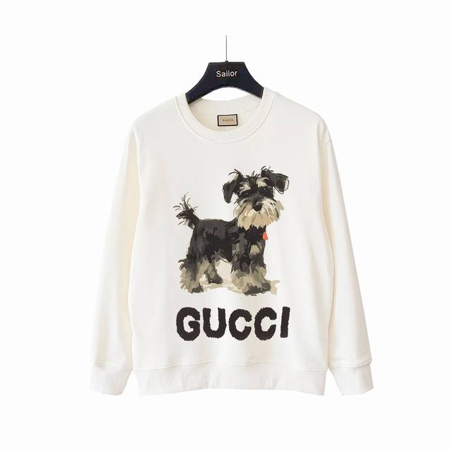 实拍细节图+尺码表 Gucci 古驰 忠诚的雪瑞纳圆领卫衣 Gucci新品！秋冬系列高克重卫衣 选用客供定制针织100%纯棉面打造,面料手感细腻，厚实有质感的纯
