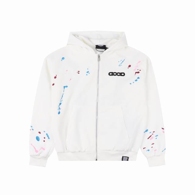 Goodbrand 糖果刺绣泼墨连帽卫衣外套 面料：采用480克空气层曼巴棉 高质量克重！不变形 不缩水 贴近肌肤 上身百搭 官网原版购入打版 三标 水洗 吊牌