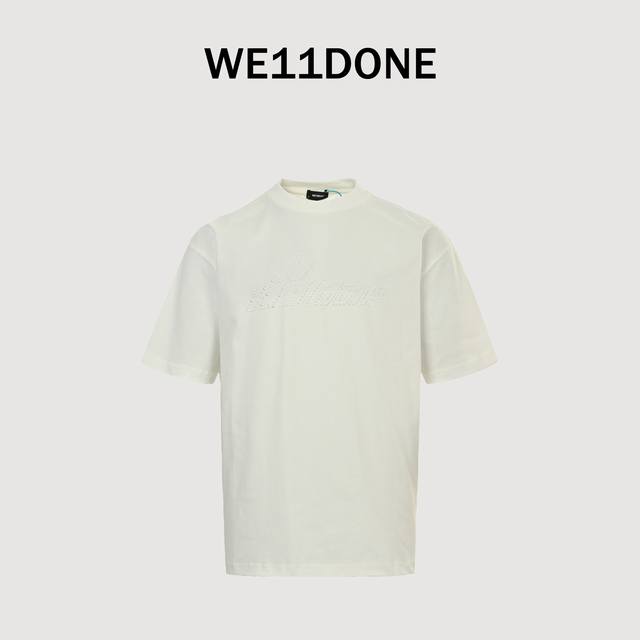 We11Done 25Ss新款2.0珍珠象牙烫钻字母短袖T恤 高密26支320克双纱纯棉面料 高克重 高版本 ，成衣经高温定型 穿洗不起球、不掉色、不缩水 Si