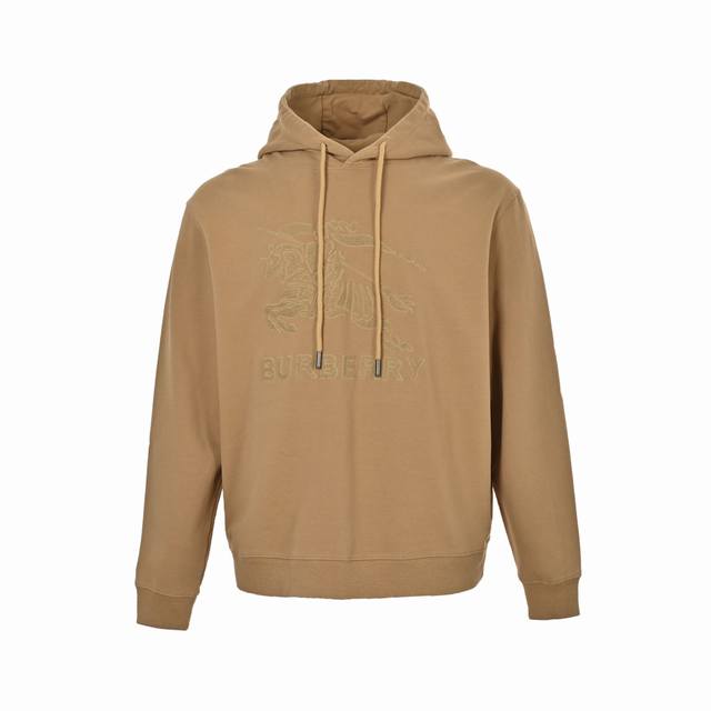 Burberry 巴宝莉 战马浮雕刺绣立体凹凸连帽卫衣 高级420G全棉毛圈面料，洗水后达450G高克重 ， ~厚实不变形亲肤感巨好~纯棉柔软面料 对色定染面料