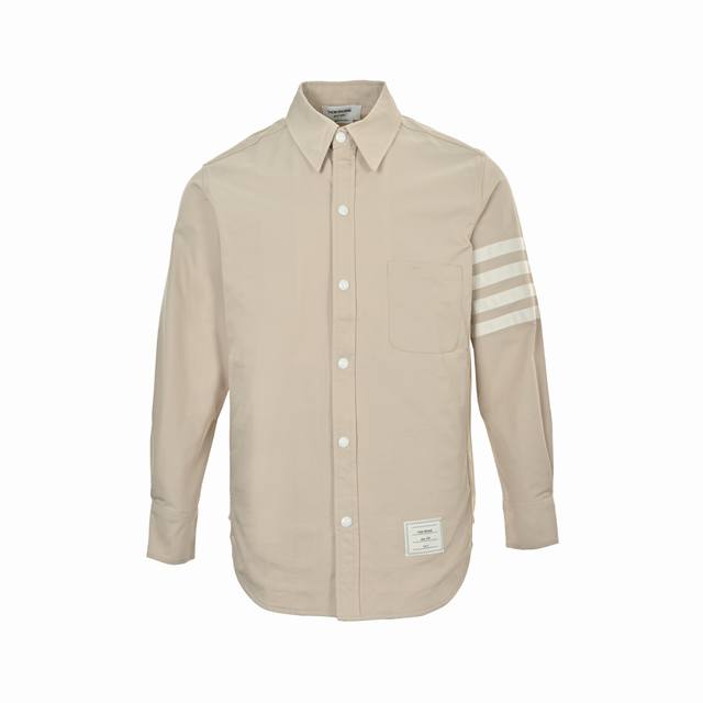 Thom Browne 汤姆布朗 尼龙面料厚款风衣夹克衬衫 Tb独家新款 Thom Browne 汤姆布朗 .Tb尼龙夹克衬衫白色四道杠高版本重工衬衣外套 内里