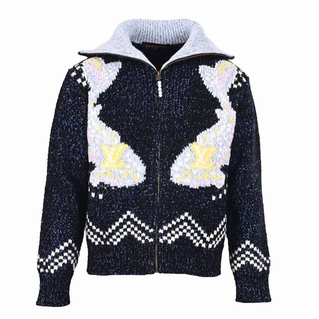 Louis Vuitton Lv 鲸鱼拉链针织束腰毛衣外套 正品25000购入开发，，定制马海毛混纺毛料，采用德国 Soto 3针进口织机，毛料酵洗，毛料提花，