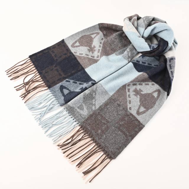 Vivienne Westwood西太后 撞色土星羊绒羊毛流苏长围巾 大土星新款围巾 Vivienne Westwood西太后土星 英国时装设计师，时装的朋克之