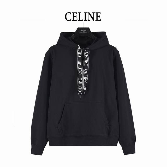 Celine 赛琳 字母Logo织带连帽卫衣 法国时尚奢侈品牌Celine秉持风格美学，不断的在探索中前进， 设计出很多的经典图案非常有辨识度也让人铭记于心。