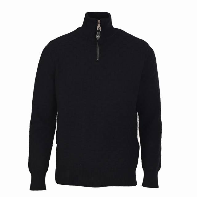 Louis Vuitton Lv 棋盘格立领拉链针织毛衣 正品18000购入开发，40支精梳棉纱混纺，采用德国 Soto 7针进口织机，毛料酵洗，毛料提花，定制