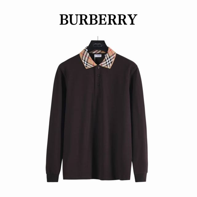 Burberry 巴宝莉 25Fw格纹翻领长袖Polo衫 采用定制面料。添加杜邦公司Sorona 索罗娜 材料，亲肤性好、长效抗菌、防螨，更耐洗，棉线经过反复处