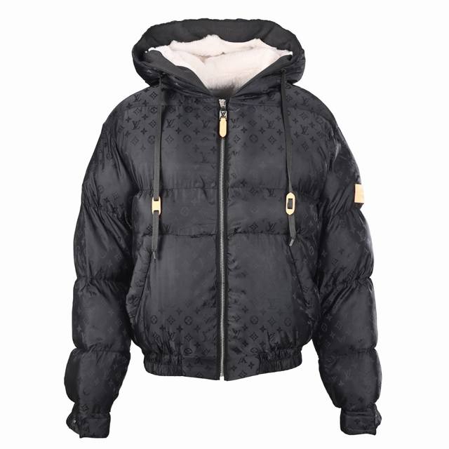 Louis Vuitton Lv Ski滑雪系列 暗纹袖章连帽羽绒服 定制1：1提花面料，采用进口的提花机，将以设计好的花型图案制成花版，提花机根据花版指令在织