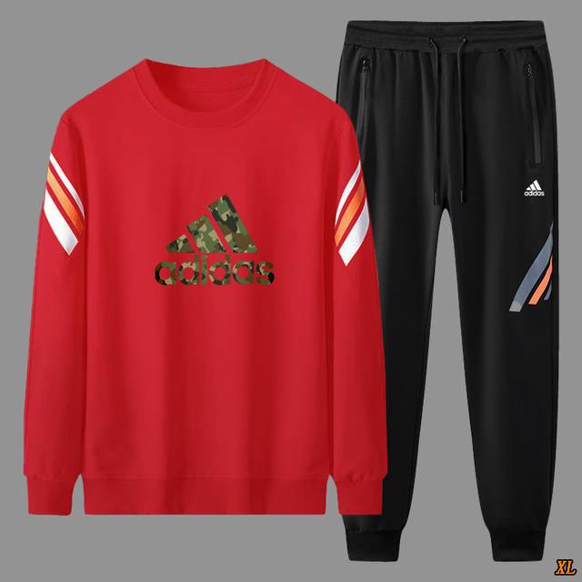 阿迪达斯 独家实拍上新秋季高品质情侣简约时尚潮搭休闲运动潮牌圆领卫衣套装高品质时尚运动潮流套装圆领卫衣卫裤套装，本季主打，货源充足，放心主推，高端品质，经典设计