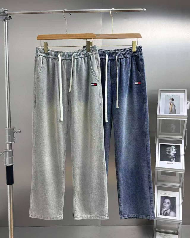 Tommy 汤米2025秋冬The Row休闲宽松抽绳网格牛仔裤 全新高奢品牌,伦敦萨维尔街高定工艺系列牛仔裤时尚感满满,细节至上的率性美学.无需束缚,自有态度