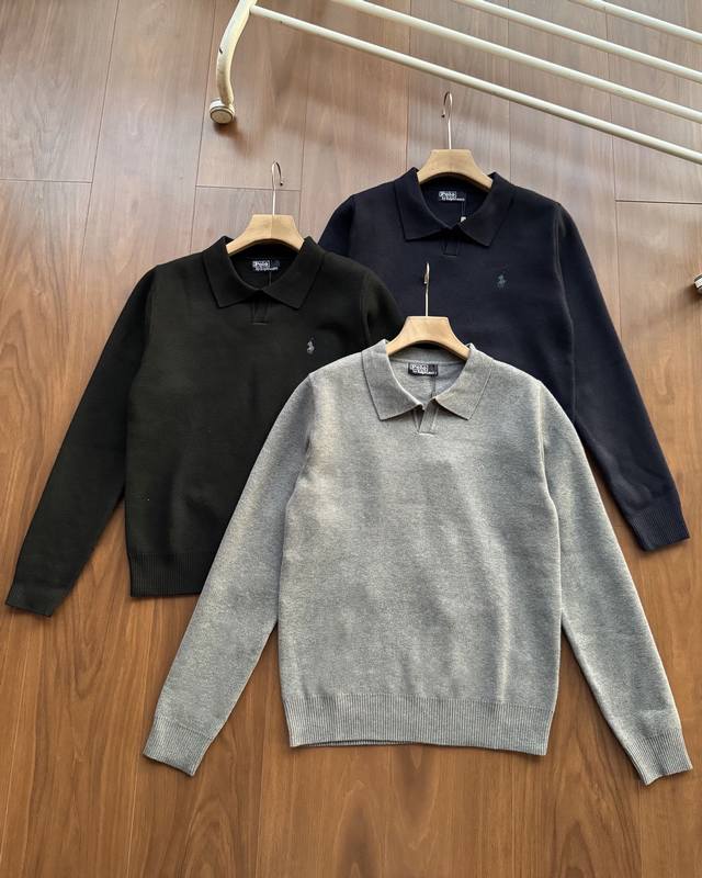 高版本 Ralph Lauren 拉夫劳伦男装25年秋冬新款翻领V领针织毛衣全棉开襟衫上衣 老钱风 品质巨好 版型巨正 拍不出来实物的质感 经典款不会过时 不挑