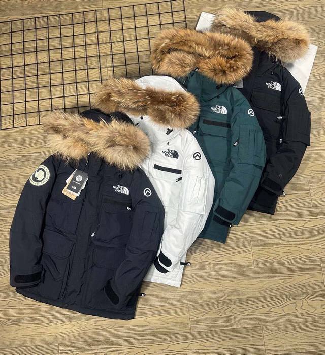 The North Face 北面 巅峰联名大鹅系列Southern Cross Parka 光电子机能四口袋极地工装毛领羽绒服 最高版本区别市场通货超大水貂绒