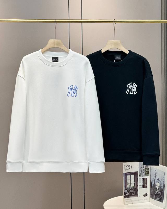 Mlb Ny星球涂鸦系列新款套头加绒圆领卫衣休闲情侣款 顶级版本 尺码：S~Xl 颜色：黑色、白色 细节版本1:1复刻 重磅专柜最新款！走一波！绝对私房牛货！4