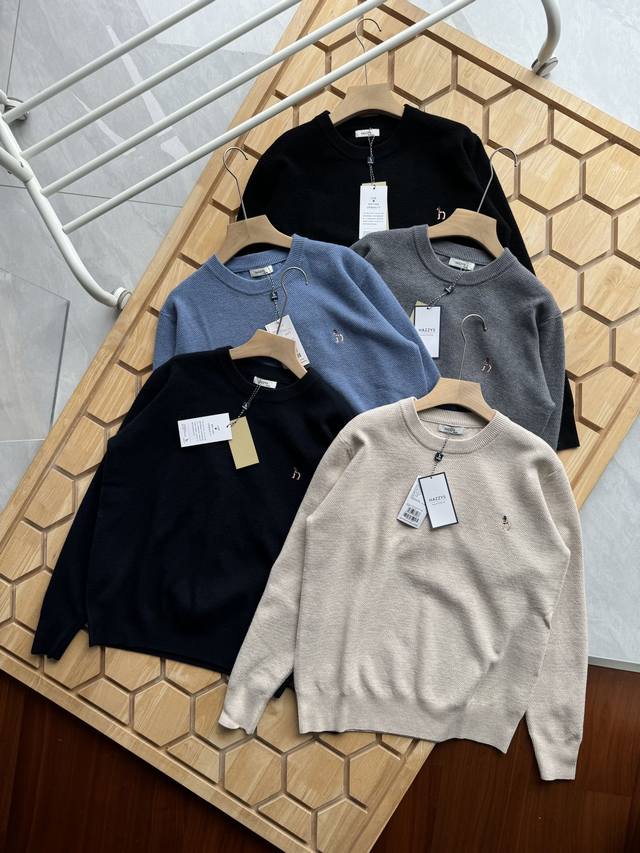 顶级代购版本 Hazzys哈吉斯秋冬新款男款简约打底羊毛衫毛衣 男士圆领套头针织衫毛衣 官W最新款 男士圆领纯色百搭套头针织衫毛衣， 最经典的款式，独特针织法，