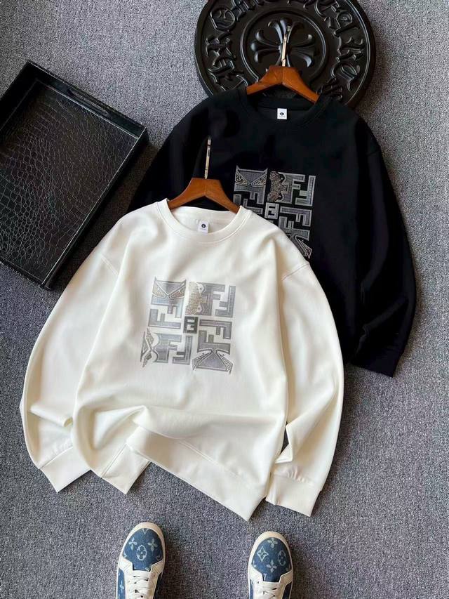 专柜顶级空气棉！ 人气爆款！Fendi 芬迪双F小怪兽专柜新品高奢空气层圆领卫衣！恒隆在售万元级，款号：9926 芬迪家今年最新研发60支340G空气棉面料！表