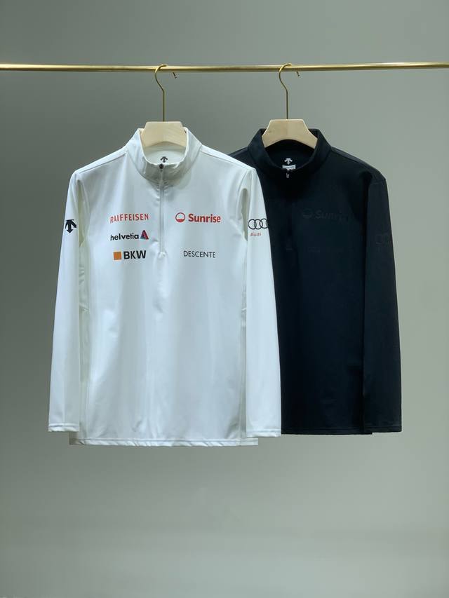 顶级版本 区别通货 Descente迪桑特Ski Style运动休闲男士半拉链薄绒保暖内搭长袖针织衫秋冬季新品半高领卫衣 全网最好面料版本 超级舒服高档！随意对