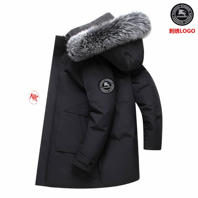 刺绣Logo 90白鸭绒 国际顶级奢侈品牌巴宝莉Burberry白鸭绒羽绒服！短款上衣外套渐变色拼接撞色男女款连帽羽绒服。羽绒服男女同款情侣款短款连帽雪山渐变色