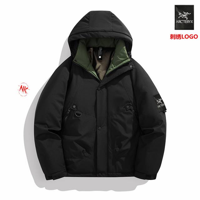 刺绣Logo 始祖鸟冬日系列系列，冬装外套冬季立领棉衣男装潮牌情侣装棉服！情侣新款加绒冲锋衣户外加厚防风防水棉衣运动外套登山服骑手夹克上衣钓鱼服三防棉衣！ 满满
