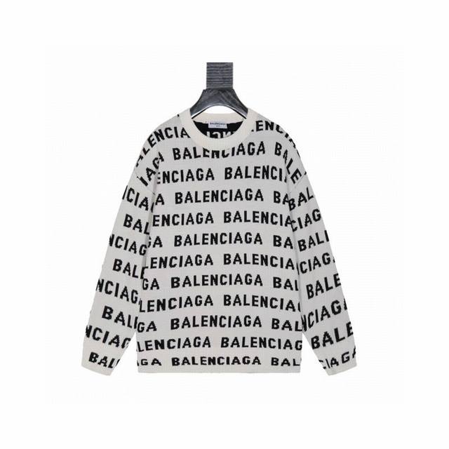巴黎世家 Balenciaga 圆领提花针织毛衣 作为Balenciaga的高端成衣，其品质符合奢侈品工艺标准： 1. 提花工艺：采用意大利进口高精度针织设备织