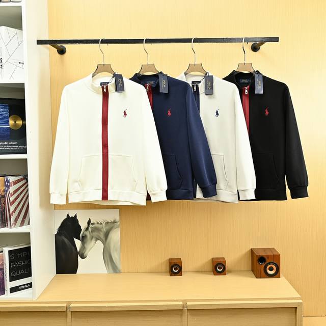 上新， 款号X2596 25S秋季重磅 原单级 拉夫劳伦小马标立领拉链夹克男士休闲纯色立领百搭保罗外套 面料；采用进口，高端，高密度，运动功能的稀有好面料！螺纹